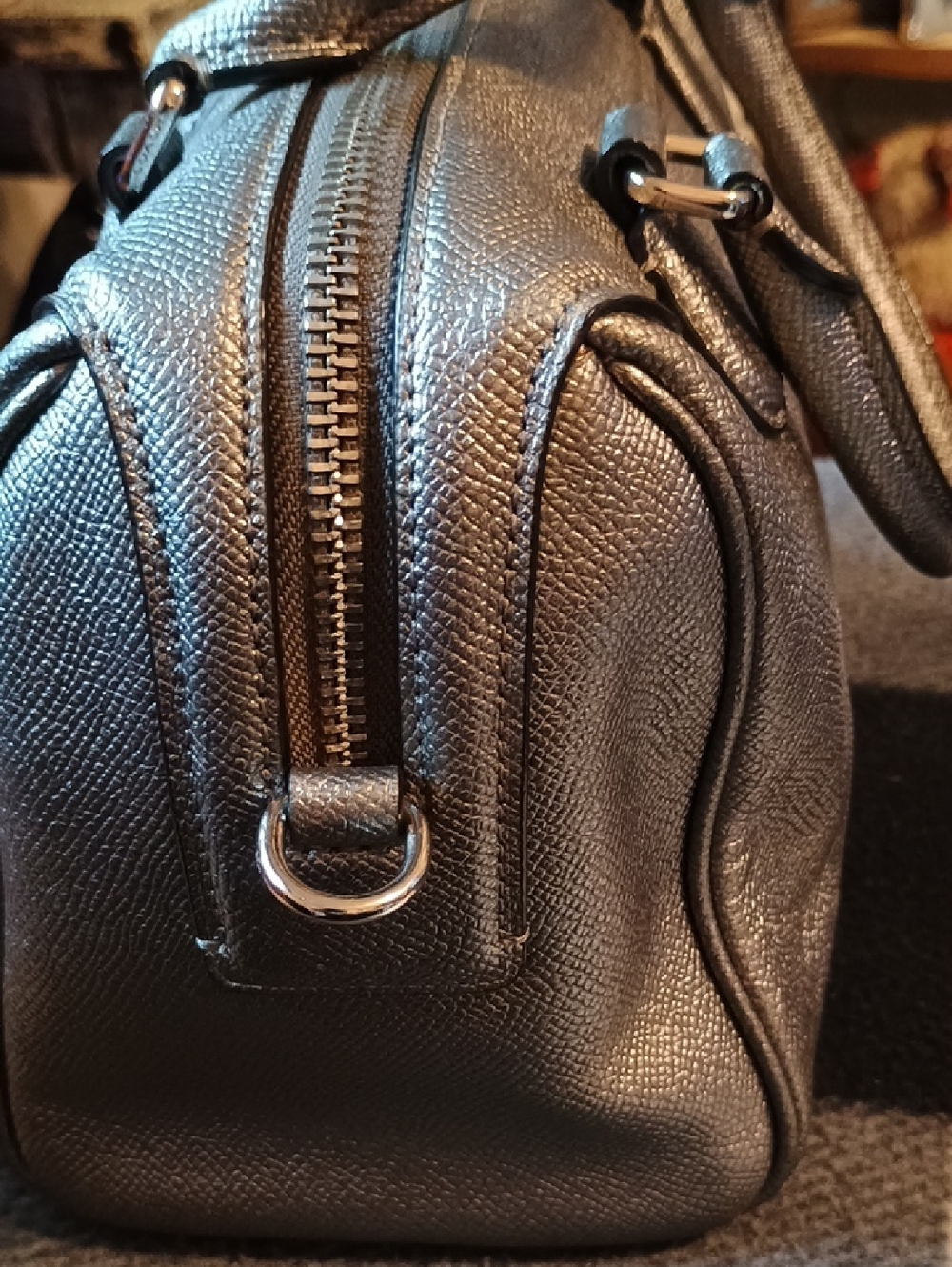 Coach Mini Bennett Metallic Silver Satchel Handbag - Picture 3 of 12